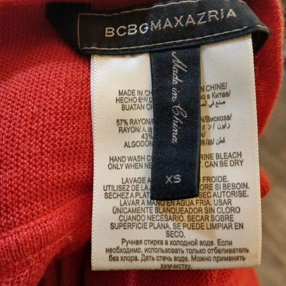 BCBGMaxAzria Sydnie Short Sleeve Knit Maxi Dress in Lipstick Red.  - Picture 4 of 14